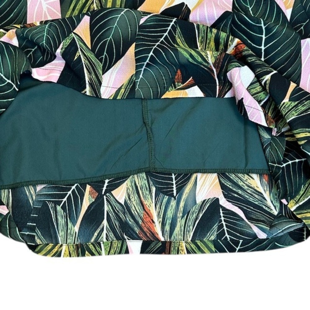 NWT Belongsci Leaf Print V-Neck Dress Bell Sleeve Bohemian Mini Dress Sz‎ Lg - Picture 15 of 16